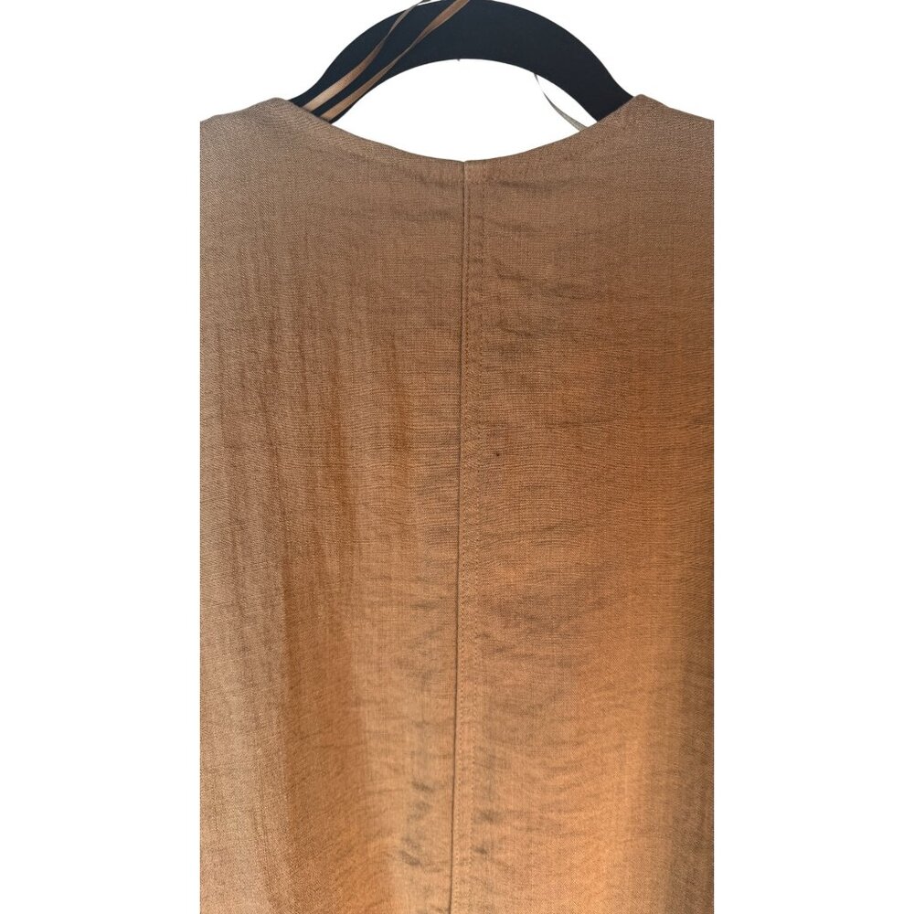 2/$30 ZARA Womens M-L Wrap Blouse Taupe Brown Viscose Blend - Picture 10 of 15